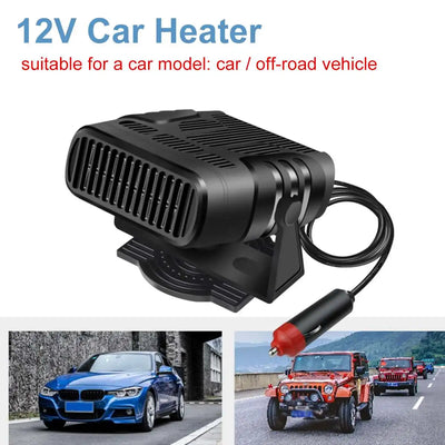 12V Car Heater 2 In 1 Car Windshield Fast Heating Defrost Defogger 360 Degree Rotation Auto Heater For Interior Accessories