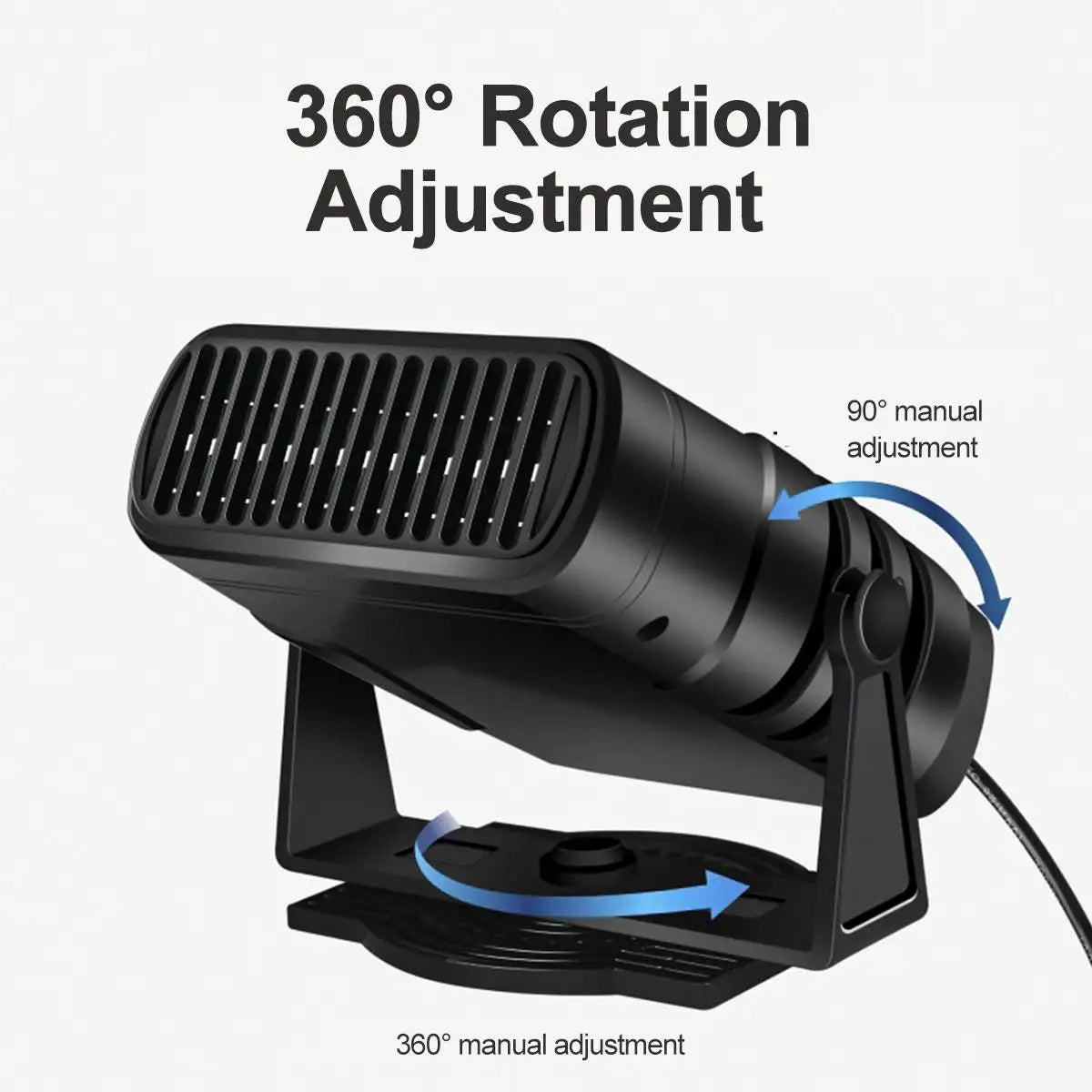 12V Car Heater 2 In 1 Car Windshield Fast Heating Defrost Defogger 360 Degree Rotation Auto Heater For Interior Accessories